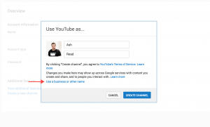 how to create a youtube channel